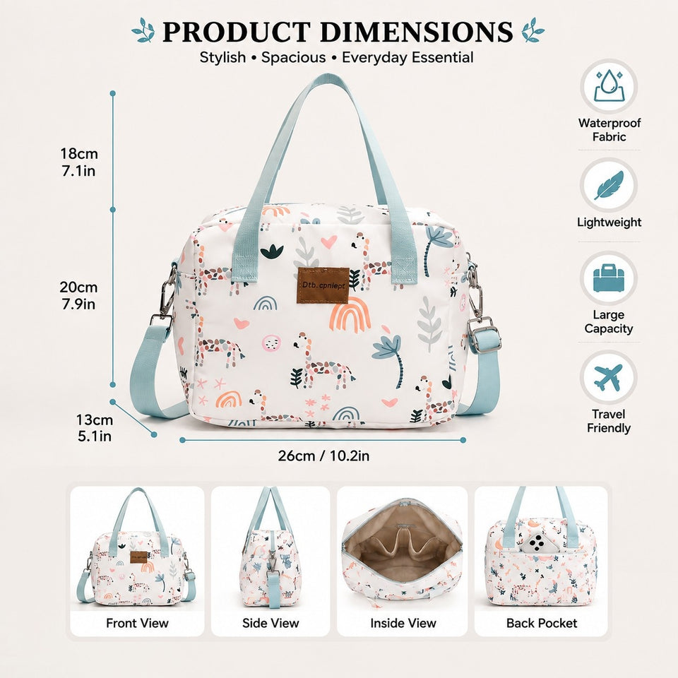 Fareto Diaper Tote Bag for Mothers | Stylish Maternity Travel Bag | Baby Diaper Organizer Handbag, Multipurpose Mommy Bag (Pack of 1)(F579)