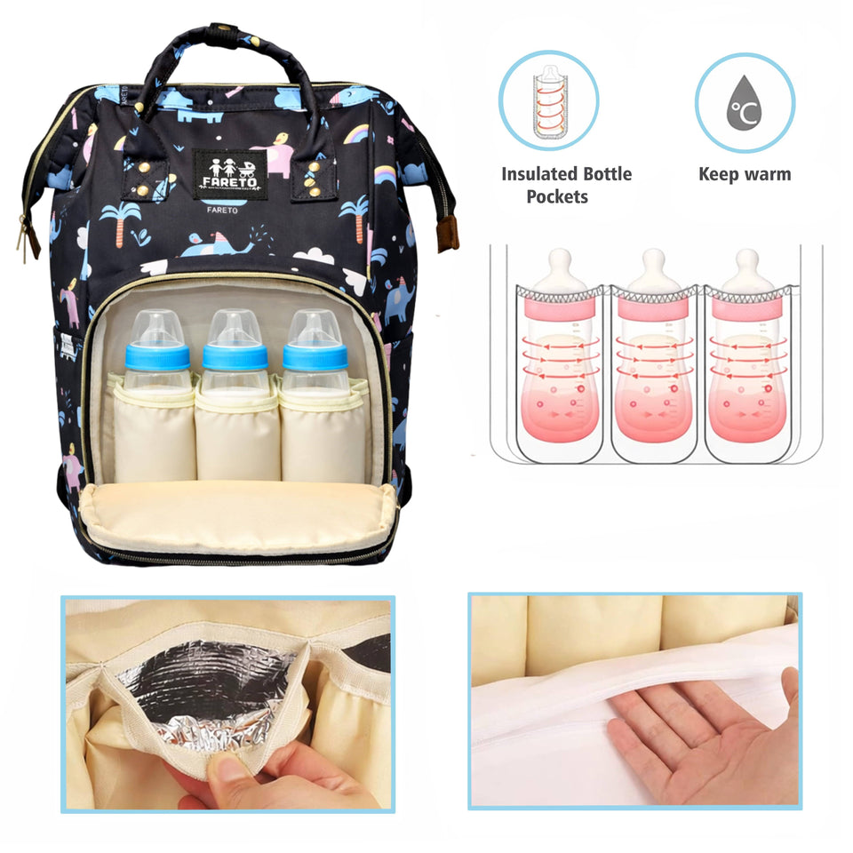 Fareto Multipurpose Stylish Diaper Bag for Mothers | Spacious Baby Care Organizer | Lightweight & Travel-Friendly | Gift For Mothers | Maternity bag for newborn baby (Pack of 1)(F706)