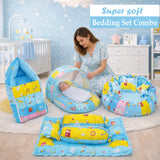 Fareto Complete Bedding Set essentials Combo For Baby (0-6 Months)(Giraffe Blue)(F623)