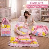 Fareto Complete Bedding Set essentials Combo For Baby (0-6 Months)(Pink_Giraffe)(F629)