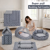 Fareto Complete Bedding Set essentials Combo For Baby (0-6 Months)(Crown Grey)(F308)