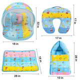 Fareto Baby Bedding Essentials Combo Set – Sleeping Bag, Mattress with  Net, Feeding Pillow & Hand Carry Bed | Soft Cotton | Ziffi | 0–6 Months(F698)