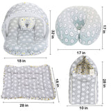 Fareto Baby Bedding Essentials Combo Set – Sleeping Bag, Mattress with  Net, Feeding Pillow & Hand Carry Bed | Soft Cotton | Grey Ship | 0–6 Months(F699)