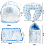 Fareto Baby Bedding Essentials Combo Set – Sleeping Bag, Mattress with  Net, Feeding Pillow & Hand Carry Bed | Soft Cotton | Taj | 0–6 Months(F697)
