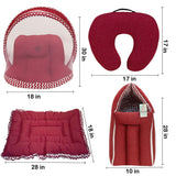 Fareto Baby Bedding Essentials Combo Set – Sleeping Bag, Mattress with  Net, Feeding Pillow & Hand Carry Bed | Soft Cotton | Red Polka | 0–6 Months(F698)