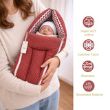 Fareto Baby Bedding Essentials Combo Set – Sleeping Bag, Mattress with  Net, Feeding Pillow & Hand Carry Bed | Soft Cotton | Red Polka | 0–6 Months(F698)