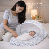 Fareto Baby Bedding Essentials Combo Set – Sleeping Bag, Mattress with  Net, Feeding Pillow & Hand Carry Bed | Soft Cotton | Grey Ship | 0–6 Months(F699)