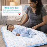 Fareto Baby Bedding Essentials Combo Set – Sleeping Bag, Mattress with  Net, Feeding Pillow & Hand Carry Bed | Soft Cotton | Taj | 0–6 Months(F697)