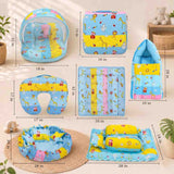 Fareto Baby bedding Essentials 1 Nest | 1 Mattress with net | 1 Carry bed | 1 Bolster set | 1 Carry bag | 1 Portable bed | 1 Feeding pillow | 1 Blanket (0-6M)(F498)
