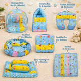 Fareto Baby bedding Essentials 1 Nest | 1 Mattress with net | 1 Carry bed | 1 Bolster set | 1 Carry bag | 1 Portable bed | 1 Feeding pillow | 1 Blanket (0-6M)(F498)