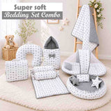 Fareto Baby bedding Essentials 1 Nest | 1 Mattress with net | 1 Carry bed | 1 Bolster set | 1 Carry bag | 1 Portable bed | 1 Feeding pillow | 1 Blanket (0-6M)(F583)
