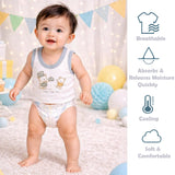 Fareto Newborn Baby Cotton Baniyan Pack of 6 | Soft, Lightweight & Comfortable Vest for Daily Use(F747)