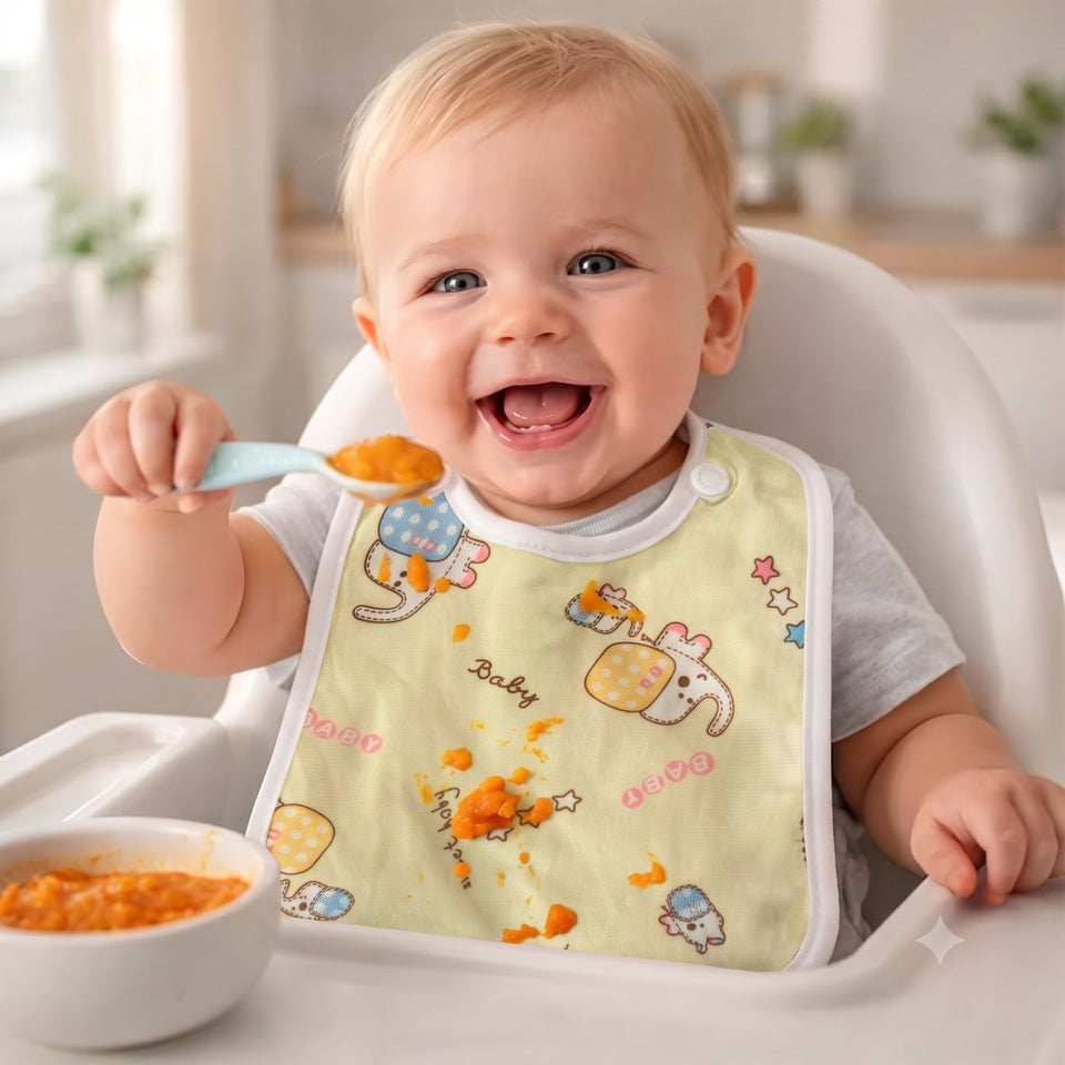 Fareto Baby Bibs Gift Pack | Waterproof | Washable | Double Layer | Pack of 6(0-6 Months)(F42)