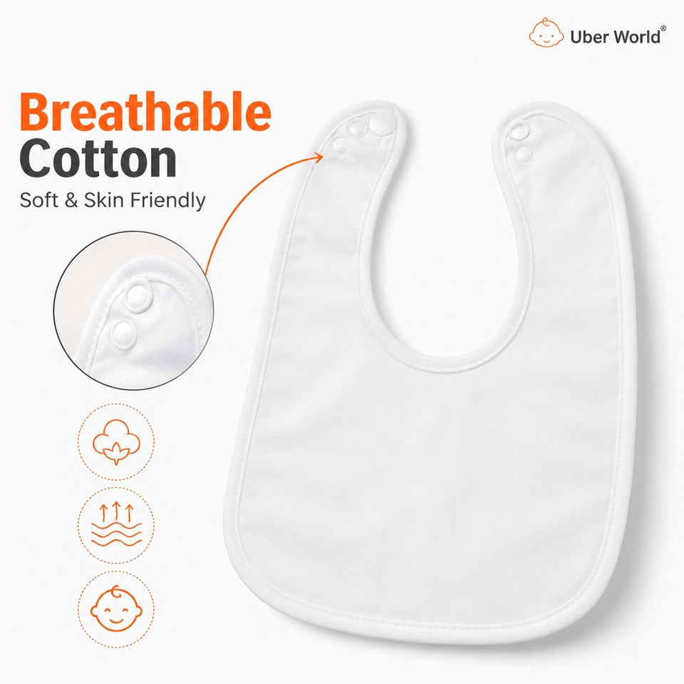 Fareto Baby Bibs Gift Pack | Waterproof | Washable | Double Layer | Pack of 6(0-6 Months)(F42)