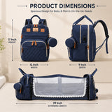 Fareto Premium Baby Diaper Backpack with Foldable Bassinet, Mesh Net  & Changing Station – Waterproof Travel Bag for Moms & Dads  (Pack Of 1)(F533)