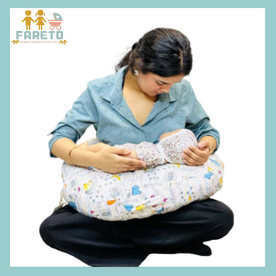 Fareto Baby Feeding Pillow with Detachable Cover Breast Feeding (0-24 Months)(Goodnight_Green)