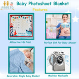 Fareto Baby Milestone Reversible Super Soft Blanket(134*114 CM)(Gress Green)