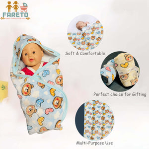 FARETO BABY KIDS SUPER SOFT PREMIUM QUALITY WINTER BLANKET ( PACK OF 2) (0-12 MONTHS)