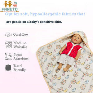 FARETO BABY KIDS SUPER SOFT PREMIUM QUALITY WINTER BLANKET ( PACK OF 2) (0-12 MONTHS)