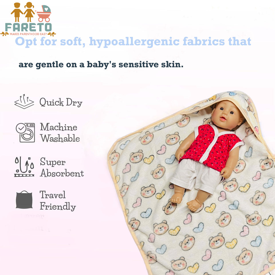 FARETO BABY KIDS SUPER SOFT PREMIUM QUALITY WINTER BLANKET ( PACK OF 2) (0-12 MONTHS)