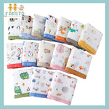 FARETO BABY SUPER SOFT 100% COTTON MUSLIN 6 LAYER BLANKET FOR (0-3 YEAR)(PACK OF 1)(SIZE.110* 104CM)