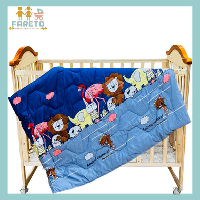 Fareto Baby & Kids Reversible Super Soft Blanket Comforter  (Size:136CM*118CM)(0-8 Years)(Lion&elephant_Comforter )