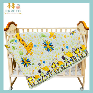 Fareto Baby & Kids Reversible Super Soft Blanket Comforter  (Size:136CM*118CM)(0-8 Years)(Sunflower_Ziraf_Comforter )