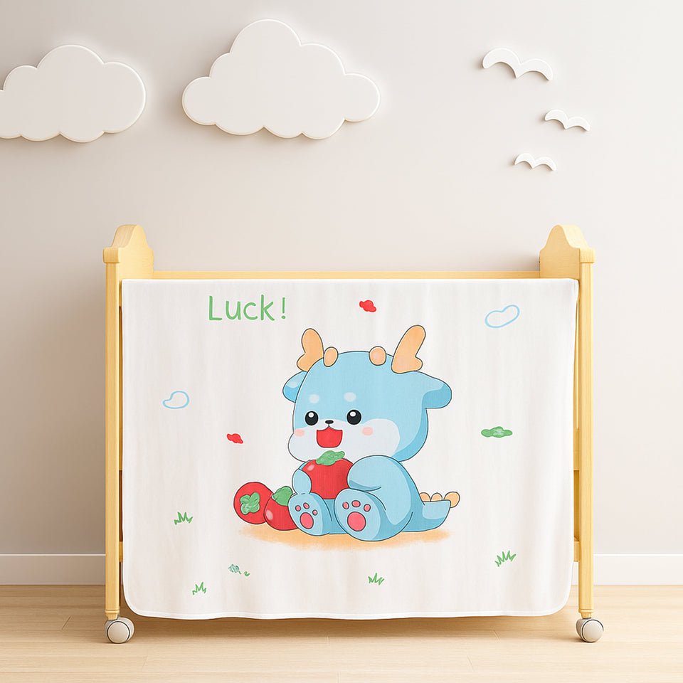 Fareto  Super Soft Baby  Blanket | Cute Cartoon Bear Design | Muslin blanket | Skin-Friendly & Lightweight | Perfect for Newborn Gifting |(Pack of 1) (115x102 cm)(0-3Years)(Designs May Vary)(F603)