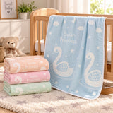 FARETO BABY SUPER SOFT 100% COTTON MUSLIN 6 LAYER BLANKET FOR (0-4 YEAR)(PACK OF 1)(SIZE.100* 100CM)(F801)