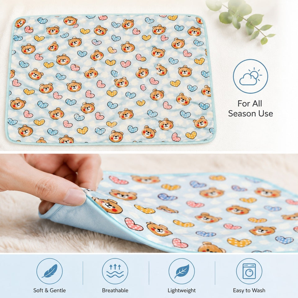 FARETO BABY KIDS SUPER SOFT PREMIUM QUALITY WINTER BLANKET ( PACK OF 2)(Size:75CM*60CM) (0-6 MONTHS)(F393)
