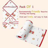 Fareto New Born Baby Muslin Hood Blanket Cum Baby Wrapper with Belt,Cotton,Organic,Super Soft,White,( Pack of 1 ) (0-1 Years )(87 X 87 CM)(F597)