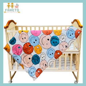 Fareto Baby & Kids Reversible Super Soft Blanket Comforter  (Size:136CM*118CM)(0-8 Years)(Smiley Comforter )