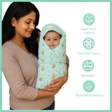 Fareto New Born Baby Hooded Quilted Wrapper – Soft & Cozy Blanket | ( 0–12 Months)(F663)