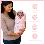 Fareto New Born Baby Hooded Quilted Wrapper – Soft & Cozy Blanket | ( 0–12 Months)(F663)