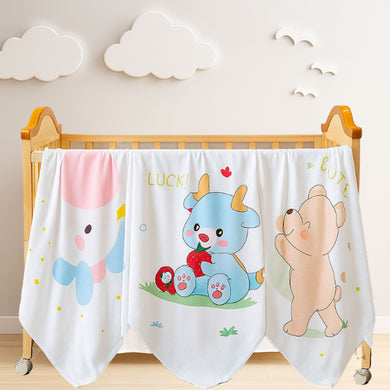 Fareto  Super Soft Baby  Blanket | Cute Cartoon Bear Design | Muslin blanket | Skin-Friendly & Lightweight | Perfect for Newborn Gifting |(Pack of 1) (115x102 cm)(0-3Years)(Designs May Vary)(F603)