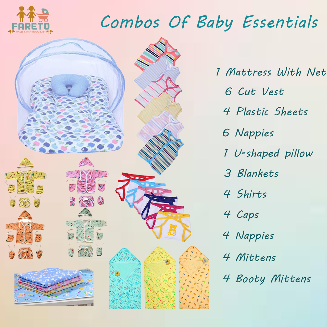 Fareto 41 in 1 New Born Baby Complete Daily Essentials | Gift Pack | Combo Set
