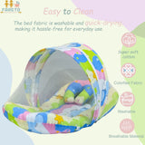 FARETO COMPLETE BEDDING SET ESSENTIALS COMBO FOR BABY (0-6 MONTHS)(New-Star-Blue)