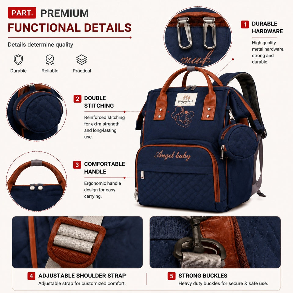 Fareto Premium Quality Diaper Bag for Mother, Multipurpose Stylish Diaper Bag (Pack Of 1)(F488)