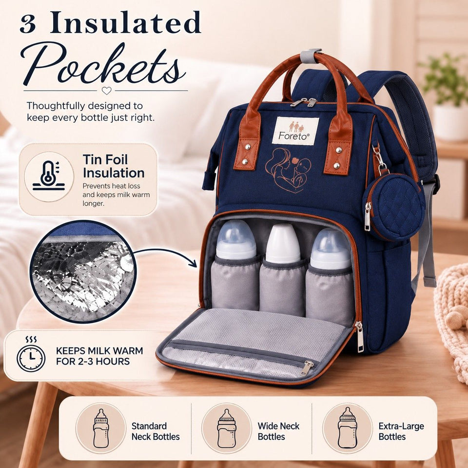 Fareto Premium Quality Diaper Bag for Mother, Multipurpose Stylish Diaper Bag (Pack Of 1)(F488)
