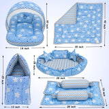 Fareto Complete Bedding Set essentials Combo For Baby (0-6 Months)(cloud blue)
