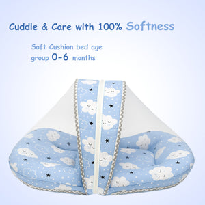 Fareto Complete Bedding Set essentials Combo For Baby (0-6 Months)(cloud blue)