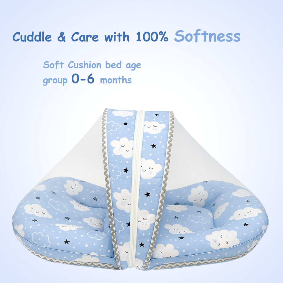 Fareto Complete Bedding Set essentials Combo For Baby (0-6 Months)(cloud blue)