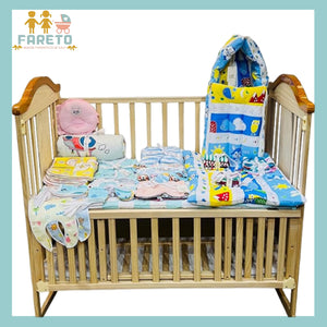 FARETO NEW BORN BABY MONSOON SEASON HOSPITAL ESSENTIALS PACK OF 60 ITEMS (0-6 MONTHS)