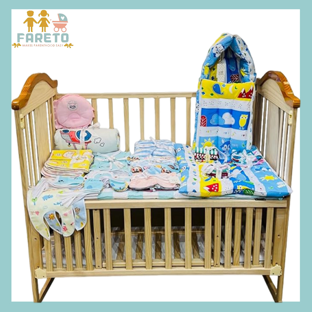 FARETO NEW BORN BABY MONSOON SEASON HOSPITAL ESSENTIALS PACK OF 60 ITEMS (0-6 MONTHS)