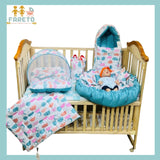 FARETO COMPLETE BEDDING SET ESSENTIALS COMBO FOR BABY (0-6 MONTHS)(PISTA GREEN SPIRAL)