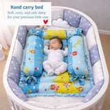 Fareto Baby bedding Essentials 1 Nest | 1 Mattress with net | 1 Carry bed | 1 Bolster set | 1 Carry bag | 1 Portable bed | 1 Feeding pillow | 1 Blanket (0-6M)(F498)