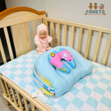 Fareto New Born Baby Premium Quality Mattress with Net & Sleeping Bag(0- 4Months)(Blue Ziraf)