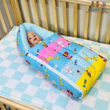 Fareto New Born Baby Premium Quality Mattress with Net & Sleeping Bag(0- 4Months)(Blue Ziraf)