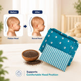Fareto new born baby super soft cover mustard filling pillow for round head(0-1 YEAR)(F347)