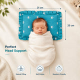 Fareto new born baby super soft cover mustard filling pillow for round head(0-1 YEAR)(F347)